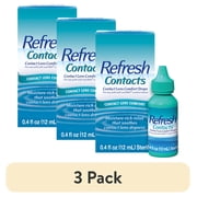 3 pack Refresh Contacts Contact Lens Comfort Drops Artificial Tears Contact Lens Rewetter, 12 ml
