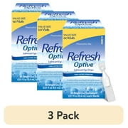 3 pack Refresh Optive Preservative-Free Artificial Tears Lubricant Eye Drops, 0.4 ml, 60 Count