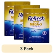 3 pack Refresh Optive Mega-3 Lubricant Eye Drops, 0.01 fl oz 0.4ml