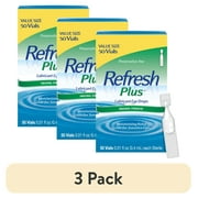 3 pack Refresh Plus Lubricant Eye Drops Preservative-Free Artificial Tears, 0.4 ml, 50 Count