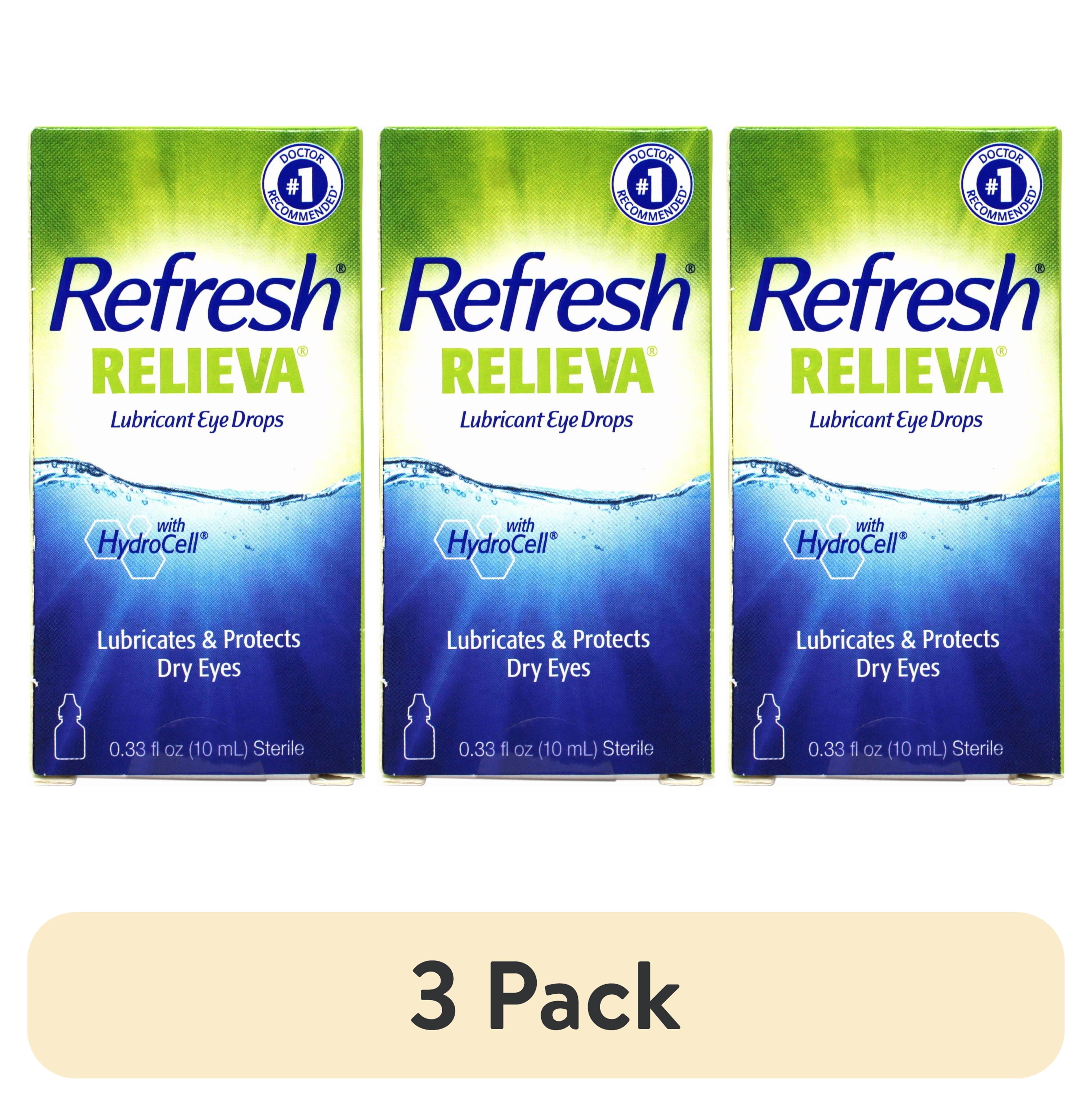 (3 pack) Refresh Relieva Lubricant Eye Drops, Lubricates & Protects Dry ...