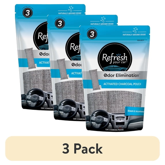 (3 pack) Refresh Your Car! Charcoal Bag Air Freshener, 3 Count