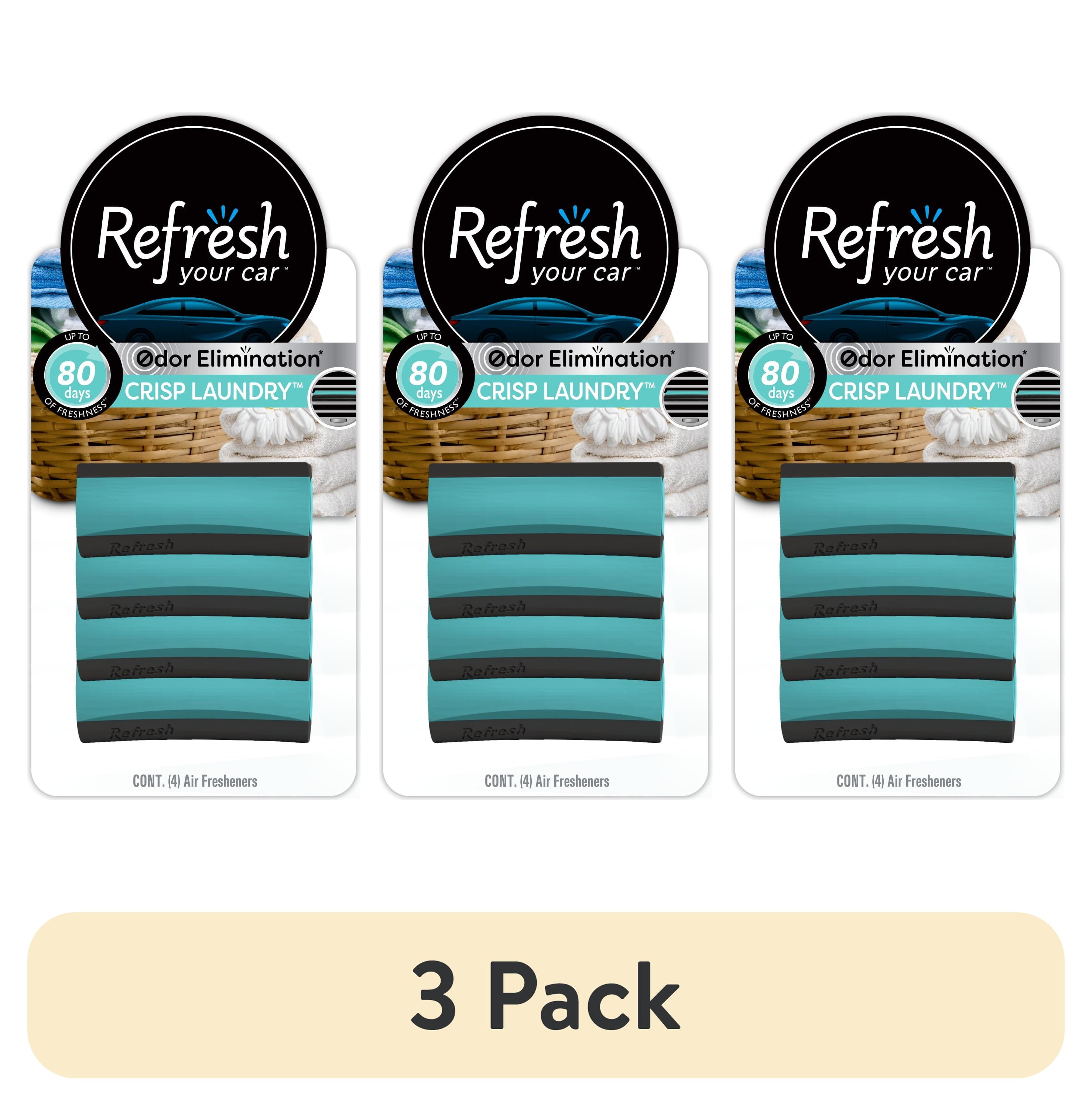 (3 pack) Refresh Your Car! Contour Vent Stick Car Air Freshener - 4 Count (Crisp Laundry Scent)