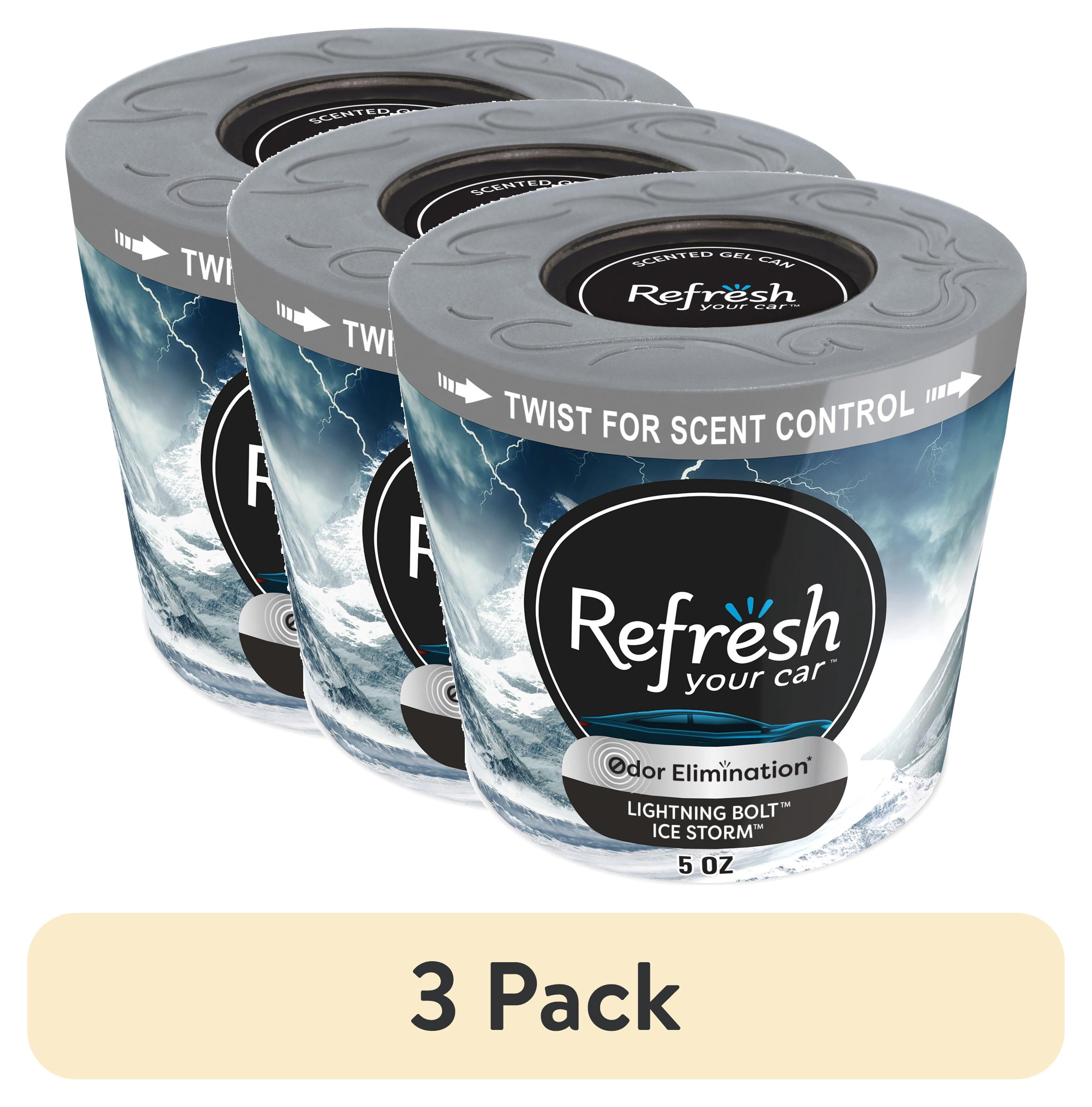 (3 pack) Refresh Your Car! Gel Can Air Freshener (Lightning Bolt/Ice Storm Scent, 5 oz)