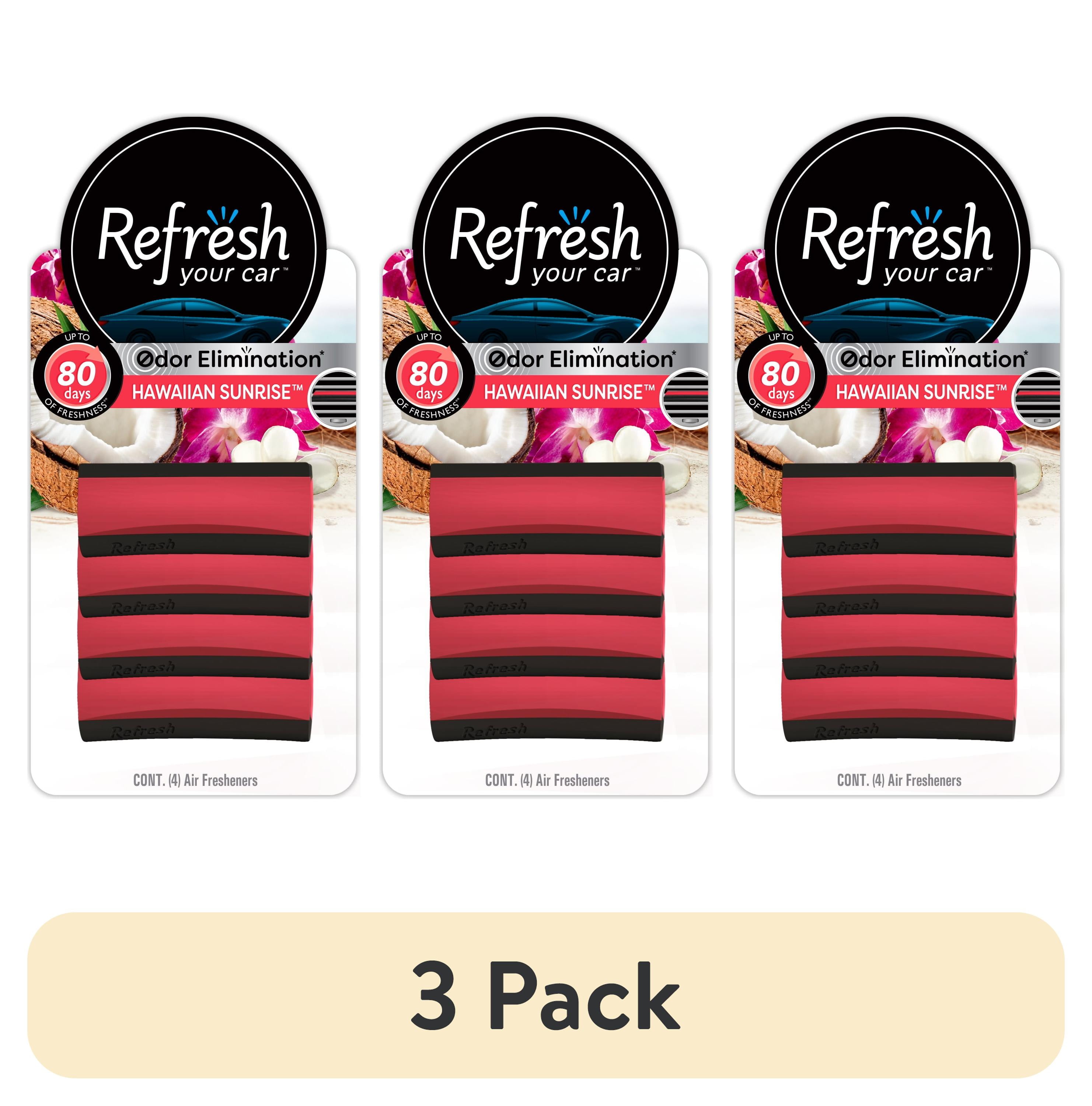 (3 pack) Refresh Your Car! Hawaiian Sunrise Contour Vent Stick Car Air Freshener - 4 Ct