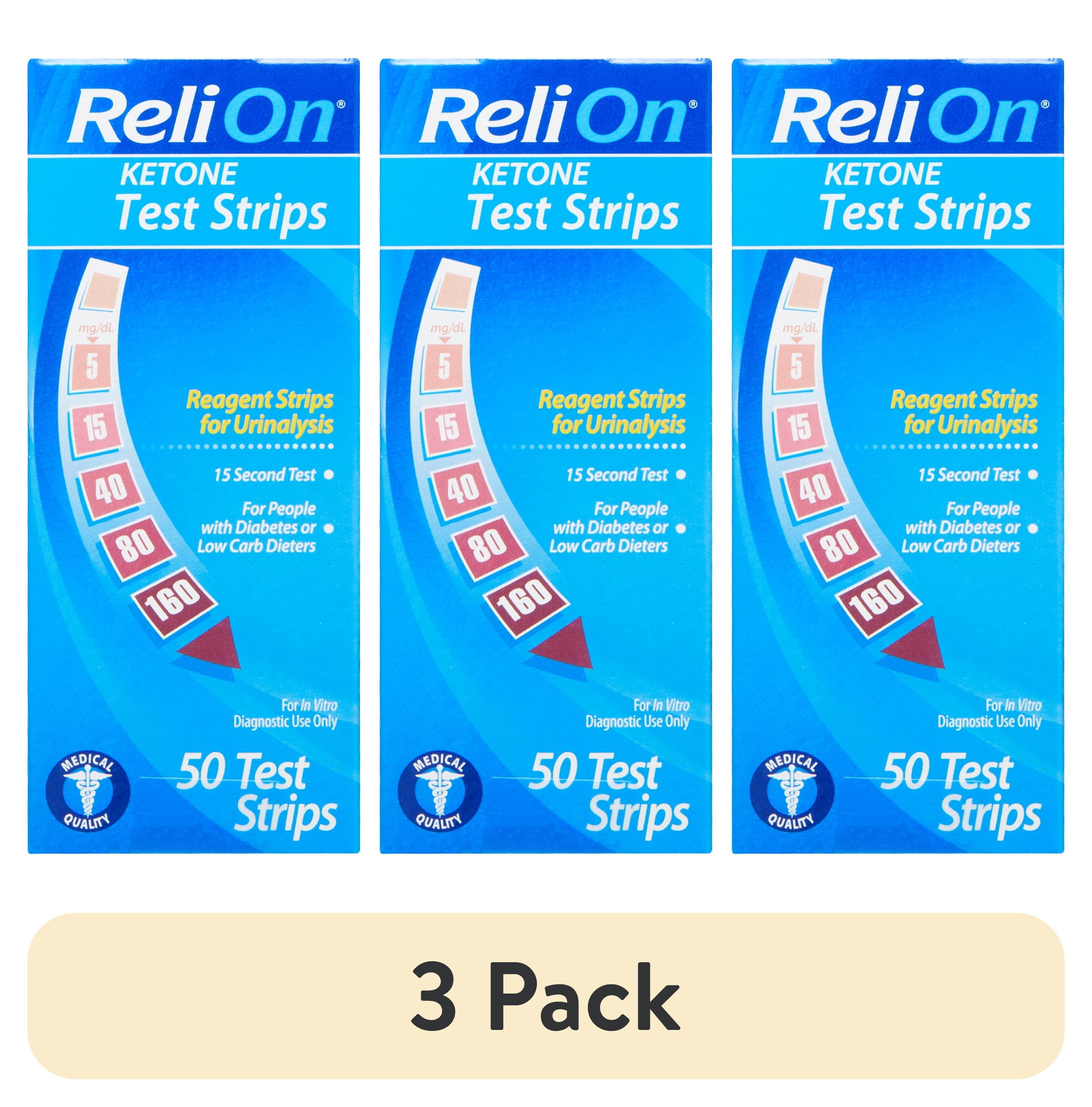(3 pack) ReliOn Ketone Test Strips, 50 Count
