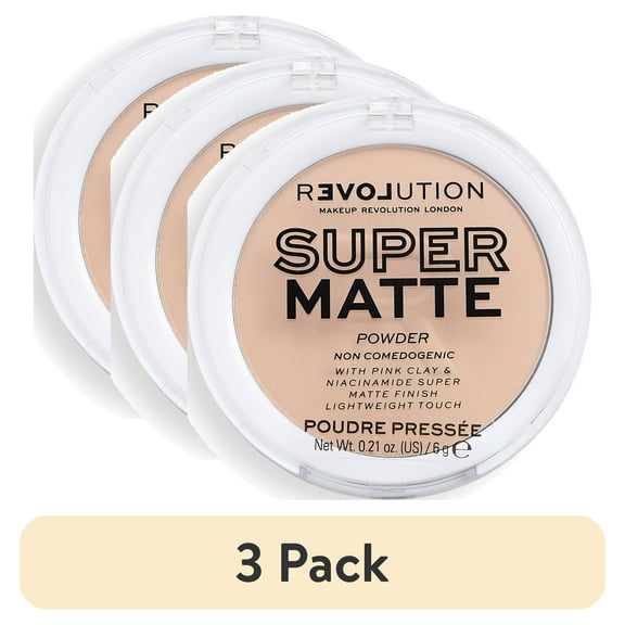 (3 pack) Relove by Revolution Super Matte Pressed Powder - Vanilla