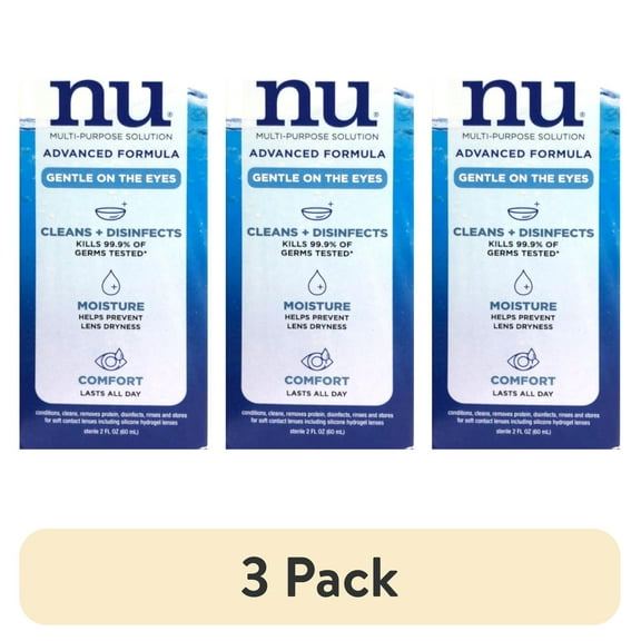 (3 pack) Renu Contact solution, Advanced Triple Disinfectant Formula 2 fl oz