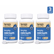 3 pack Renzos Hercules Calcium Supplement with Vitamin D3 & K2 - Dissolving Kids Vitamins - 60 Grape-Flavored Melty Tabs