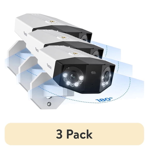 (3 pack) Reolink Duo 2 PoE 4K Security Camera with Dual-Lens 180° Panorama View Color Night Vision, Smart Person/Car/Pet Detection, 2-Way Audio