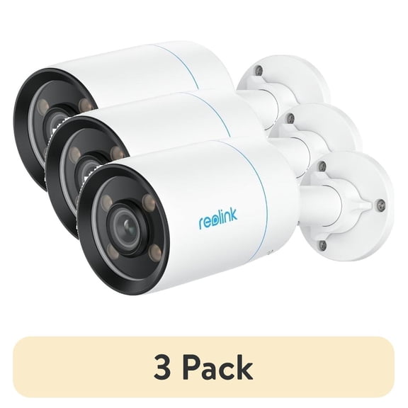 (3 pack) Reolink 4K UHD 8MP Security Camera Full-Color Night Vision Waterproof PoE 2-Way Audio Smart Detection