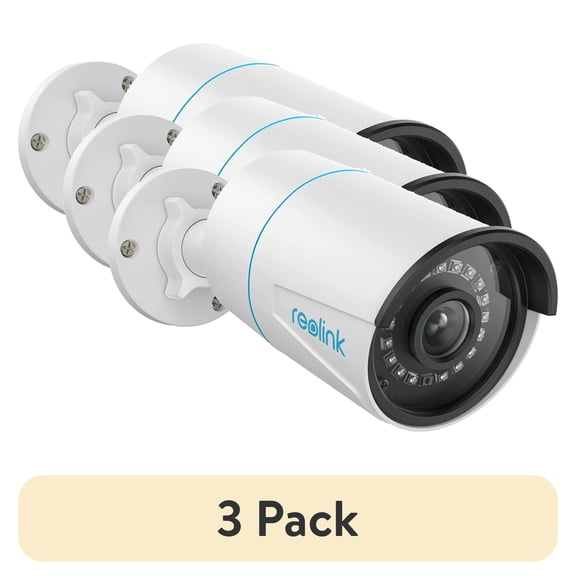 (3 pack) Reolink 5MP Outdoor PoE Security IP Camera, Smart Human/Vehicle Detection, Smart Playback, Timelapse, Night Vision, Audio Record, Work with Smart Home, RLC-510A