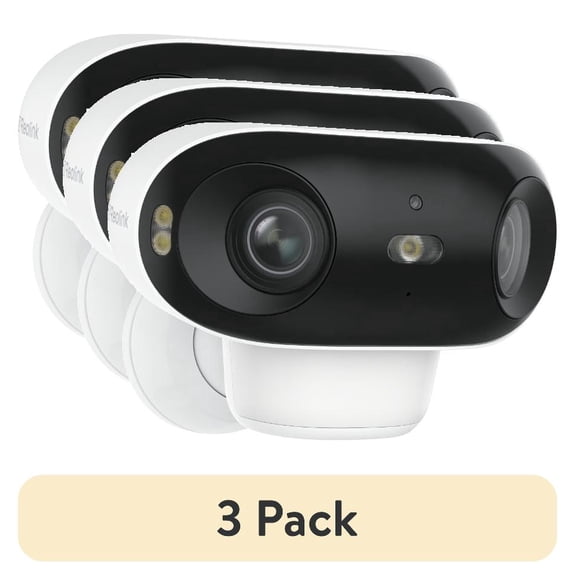 (3 pack) Reolink Argus 4 Pro 4K 8MP Battery Wi-Fi Security Camera, Color Night Vision, 2-Way Audio, IP66, 180° View