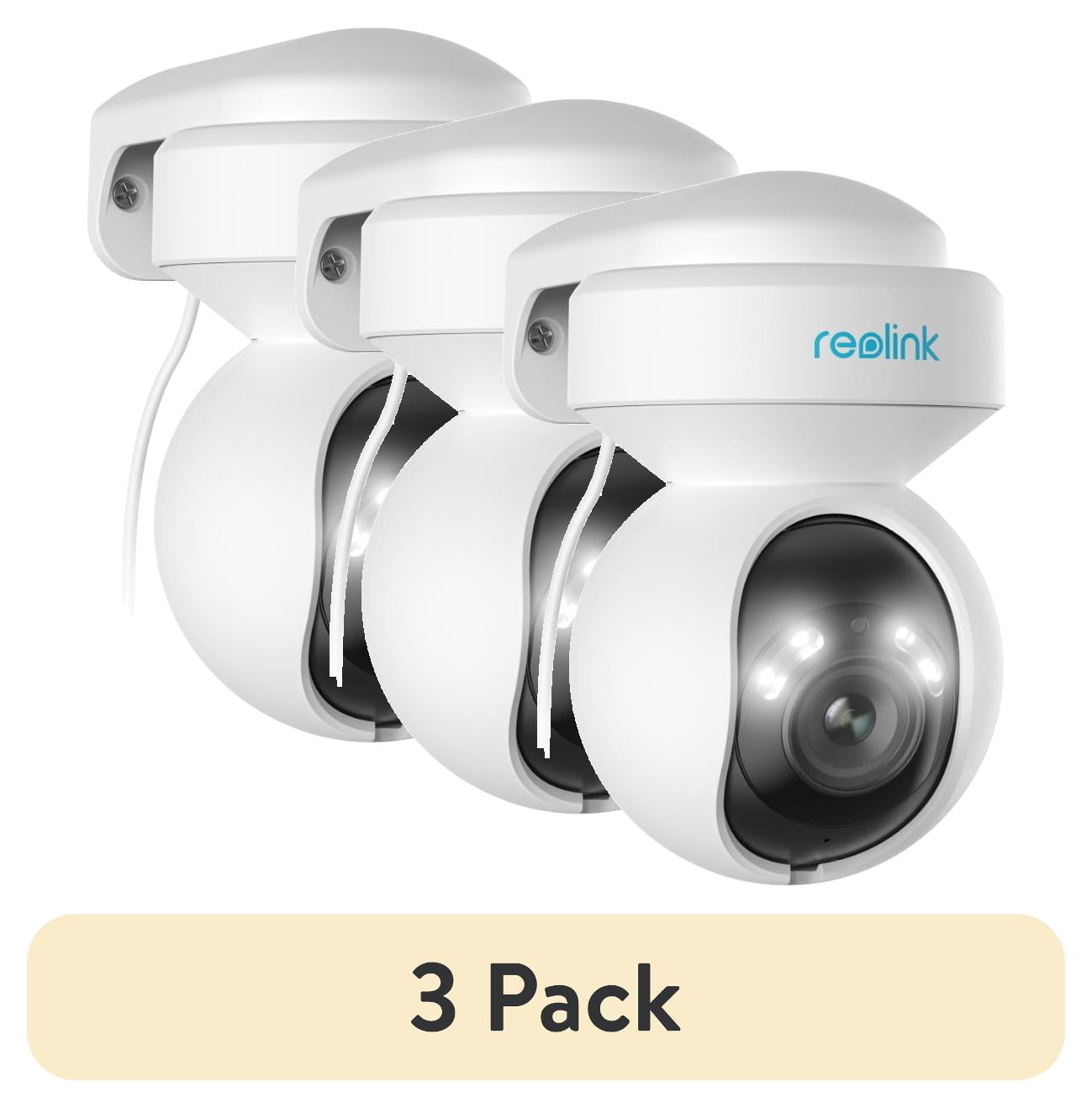 3 pack) Reolink E1 Outdoor Pro 4K Plug-in Wi-Fi Security Camera