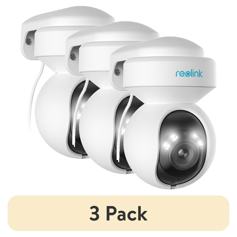 3 pack) Reolink E1 Outdoor Pro 4K Plug-in Wi-Fi Security Camera