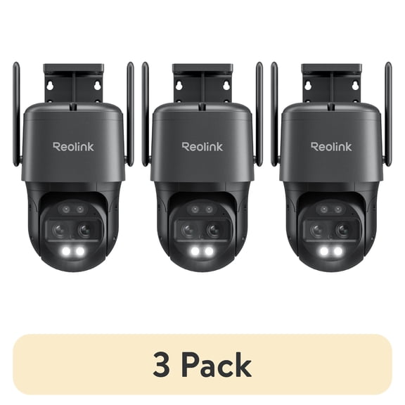 (3 pack) Reolink TrackMix WiFi 4K Dual-Lens Pan Tilt Wired Gray Security Camera, Auto Tracking, Color Night Vision, 6x Hybrid Zoom, Smart Detection