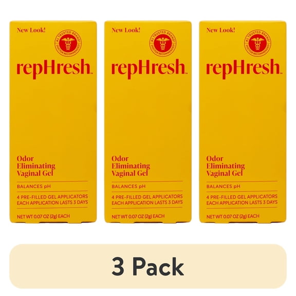 (3 pack) RepHresh Odor Eliminating Vaginal Gel - 4 Count (0.07oz Each)