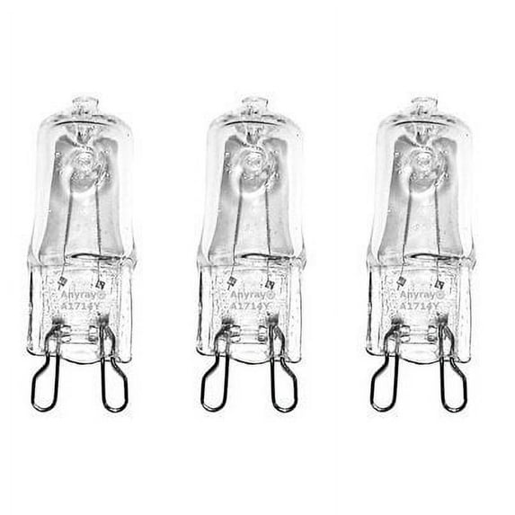 (3)-pack Replacement Halogen bulb for Microwave Kitchenaid W10208564 Baseless Lamp 25W