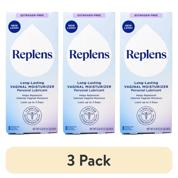(3 pack) Replens Long Lasting Vaginal Moisturizer 8 Pre-filled Disposable Applicators