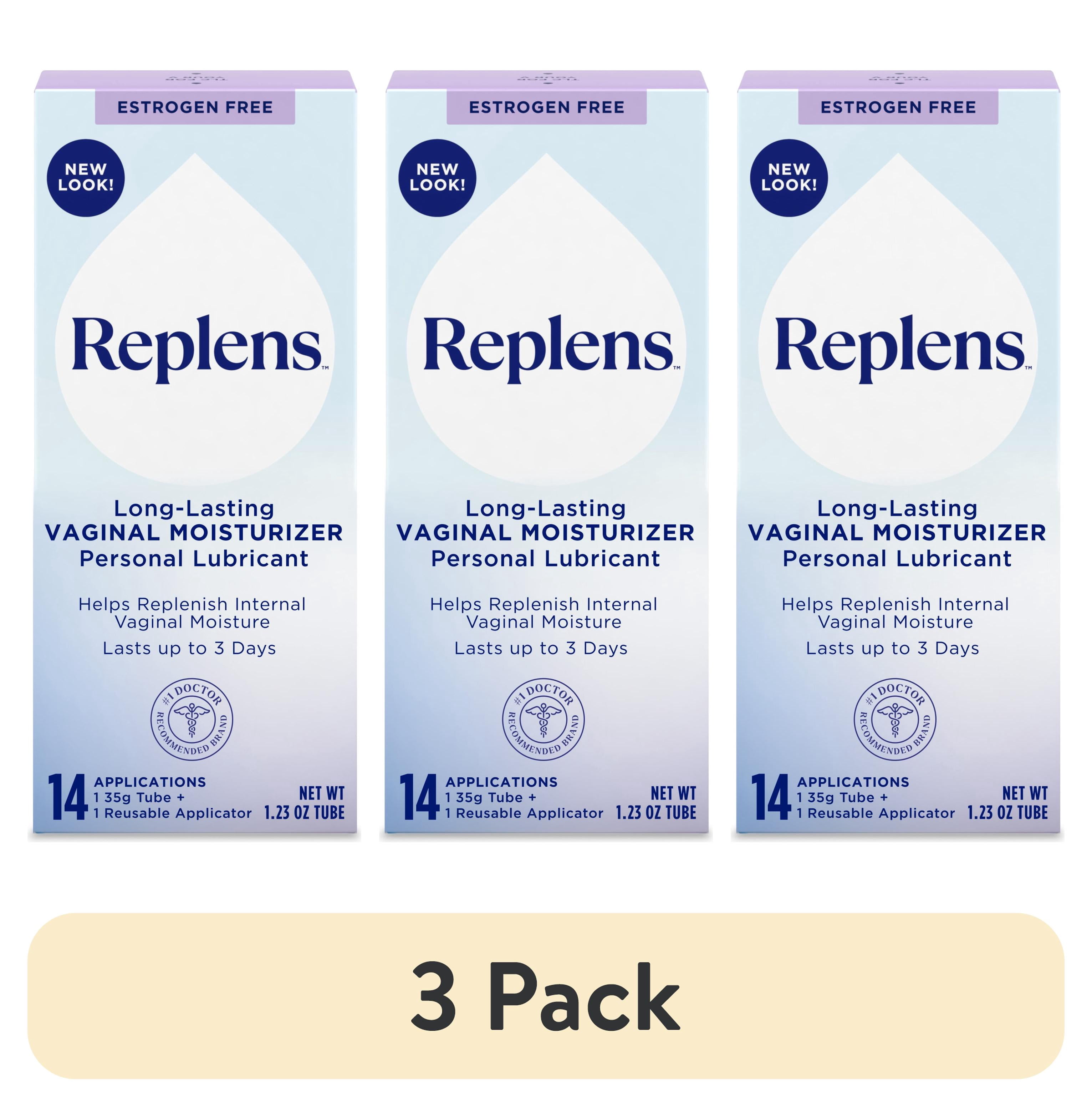 (3 pack) Replens Long Lasting Vaginal Moisturizer with Reusable Applicator, 14 Applications