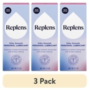 3 pack Replens Silky Smooth Personal Lubricant, Fragrance-Free Silicone Lube, 2.7 oz