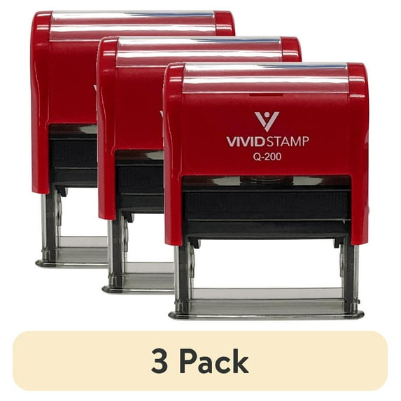 (3 pack) Return To Sender Not At This Address Self Inking Rubber Stamp (Red Ink) - Medium