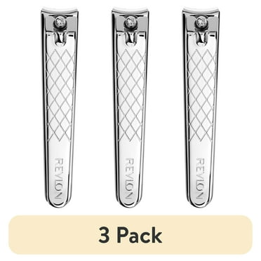 (3 pack) Revlon Accurate Clipping Stainless Steel Toenail Clipper, Silver, 1 Count