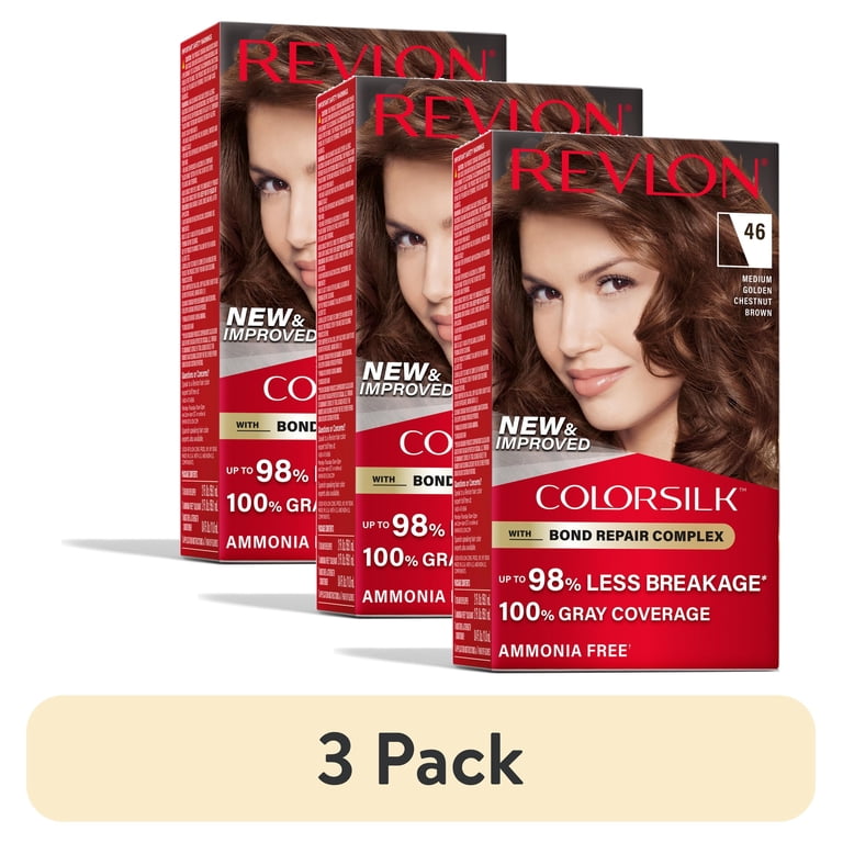 Revlon Colorsilk Hair Color, Medium Golden Brown 43, Pack Of 4