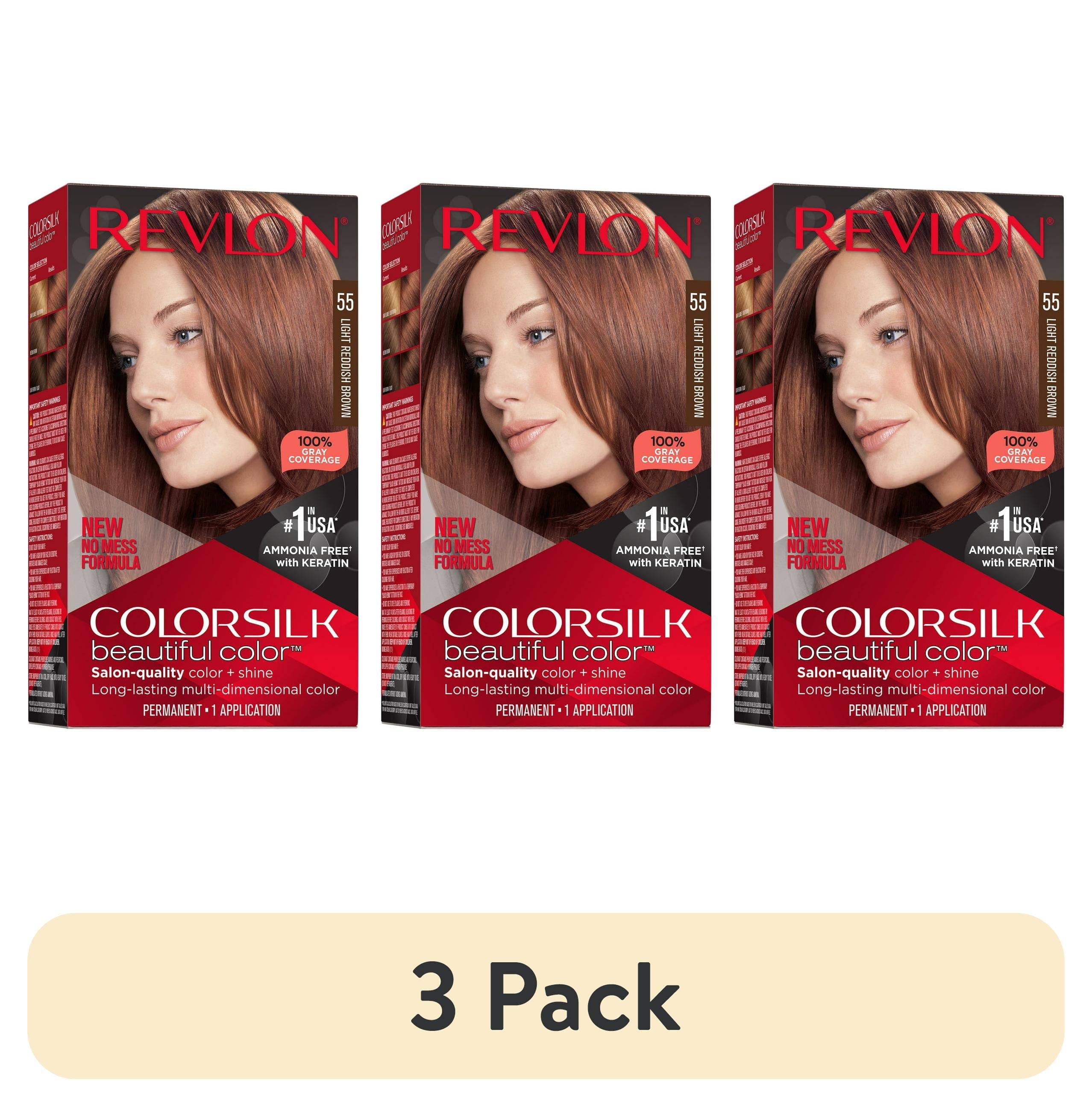 3 pack) Revlon ColorSilk Permanent Hair Color, Bond Repair