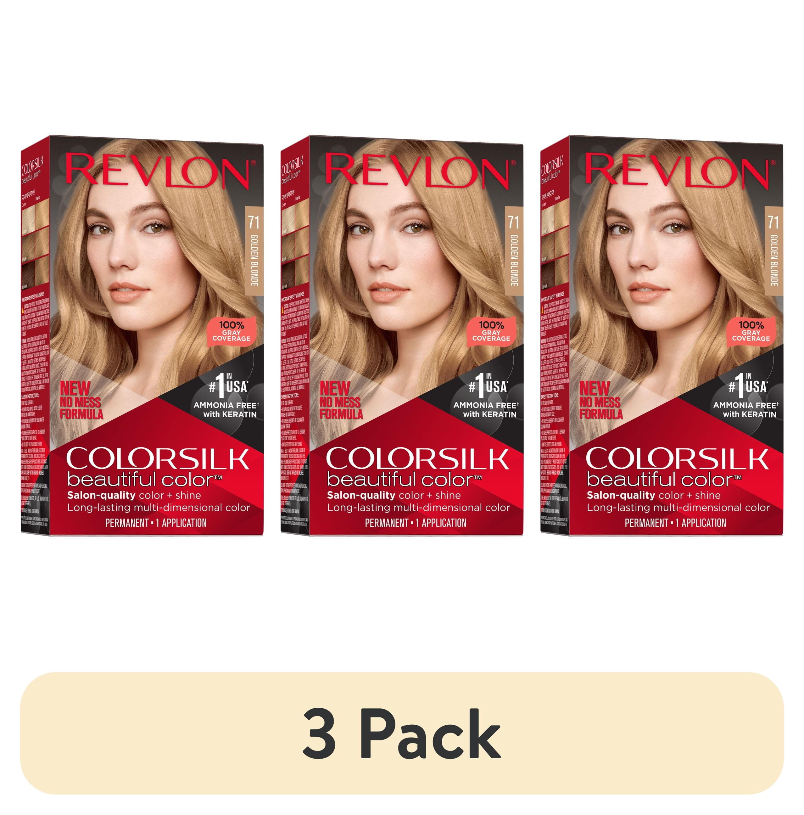 3 pack) Revlon ColorSilk Permanent Hair Color, Bond Repair
