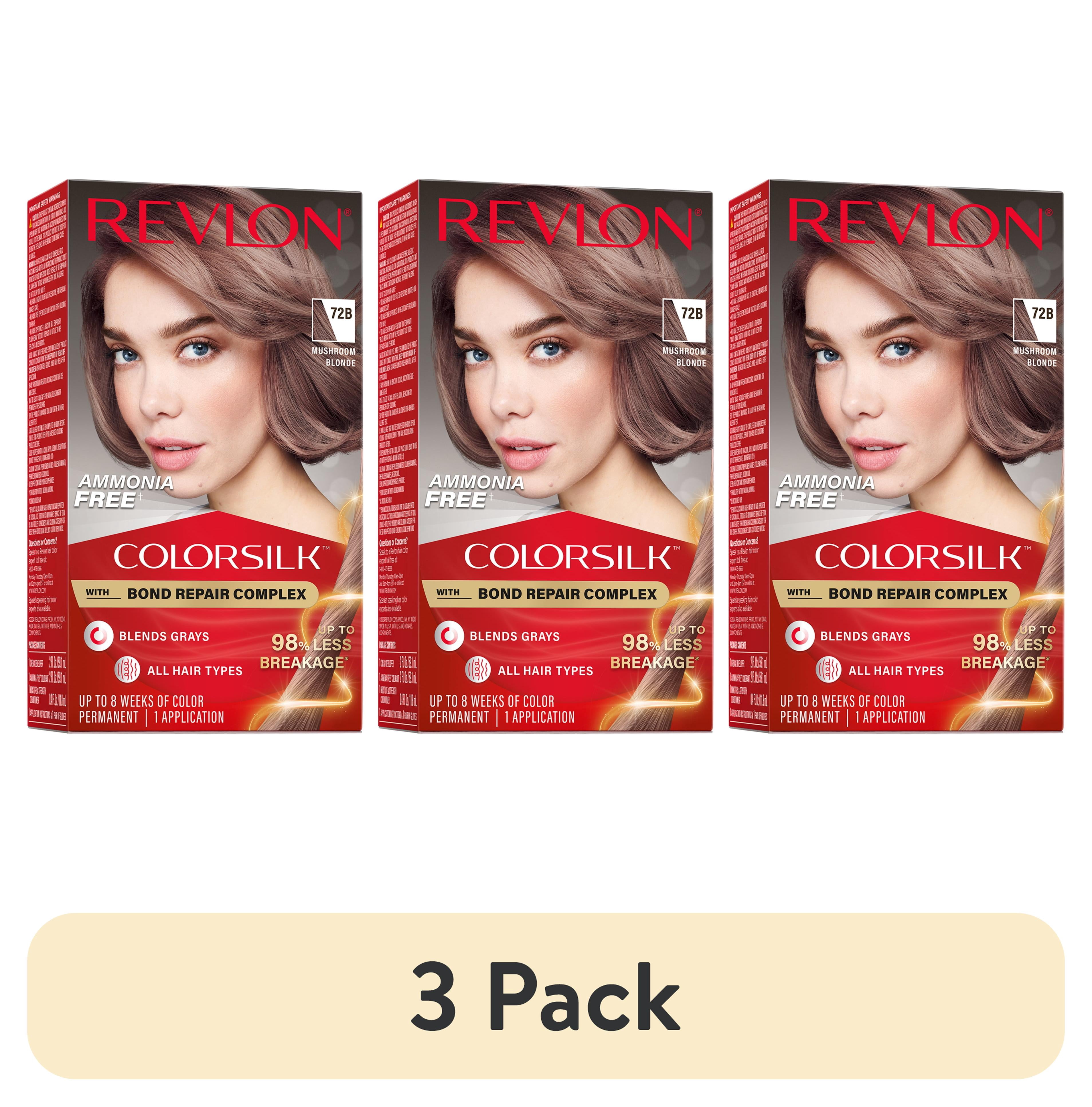 マッシュルーム リンクル 3 pack) Revlon ColorSilk Permanent Hair Color, Bond Repair Complex