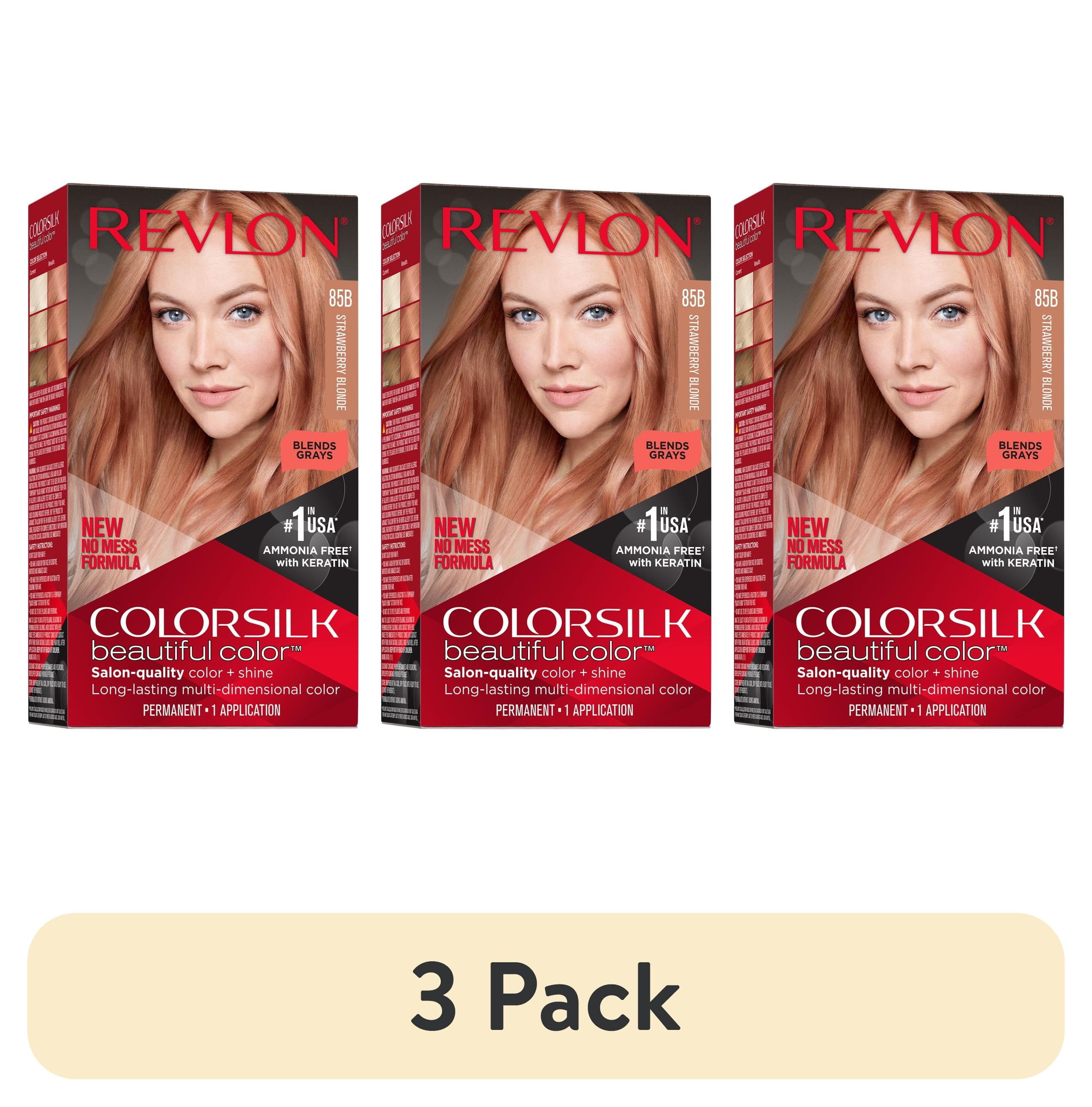 (3 pack) Revlon ColorSilk Permanent Hair Color, Bond Repair Complex, 85B Strawberry Blonde, 1 pack  (图1) (3 pack) Revlon ColorSilk Permanent Hair Color, Bond Repair Complex, 85B Strawberry Blonde, 1 pack  (图1)