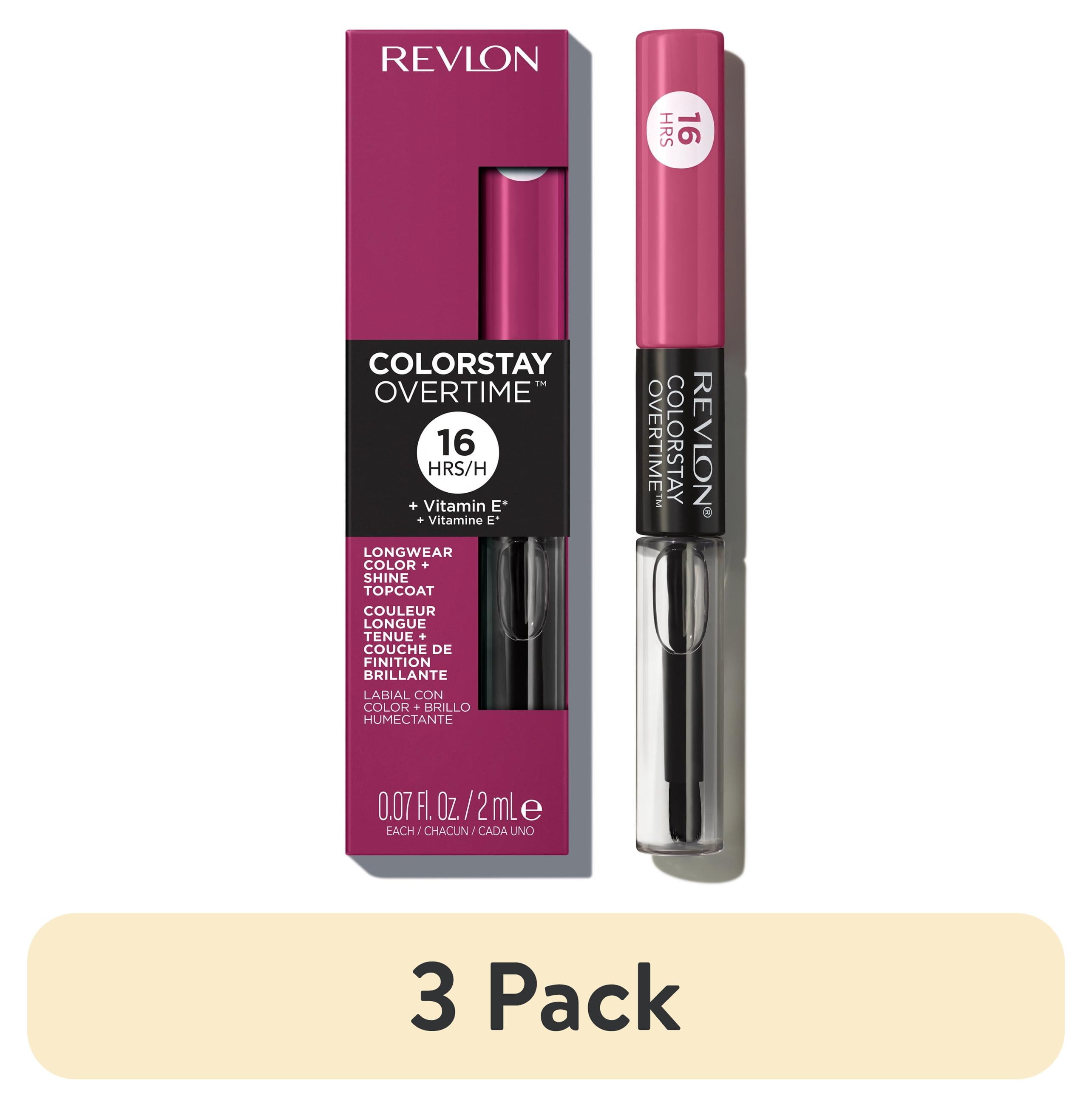(3 pack) Revlon ColorStay Overtime Longwearing Gloss Lipstick with Vitamin E, 260 Perennial Plum, 0.07 fl oz