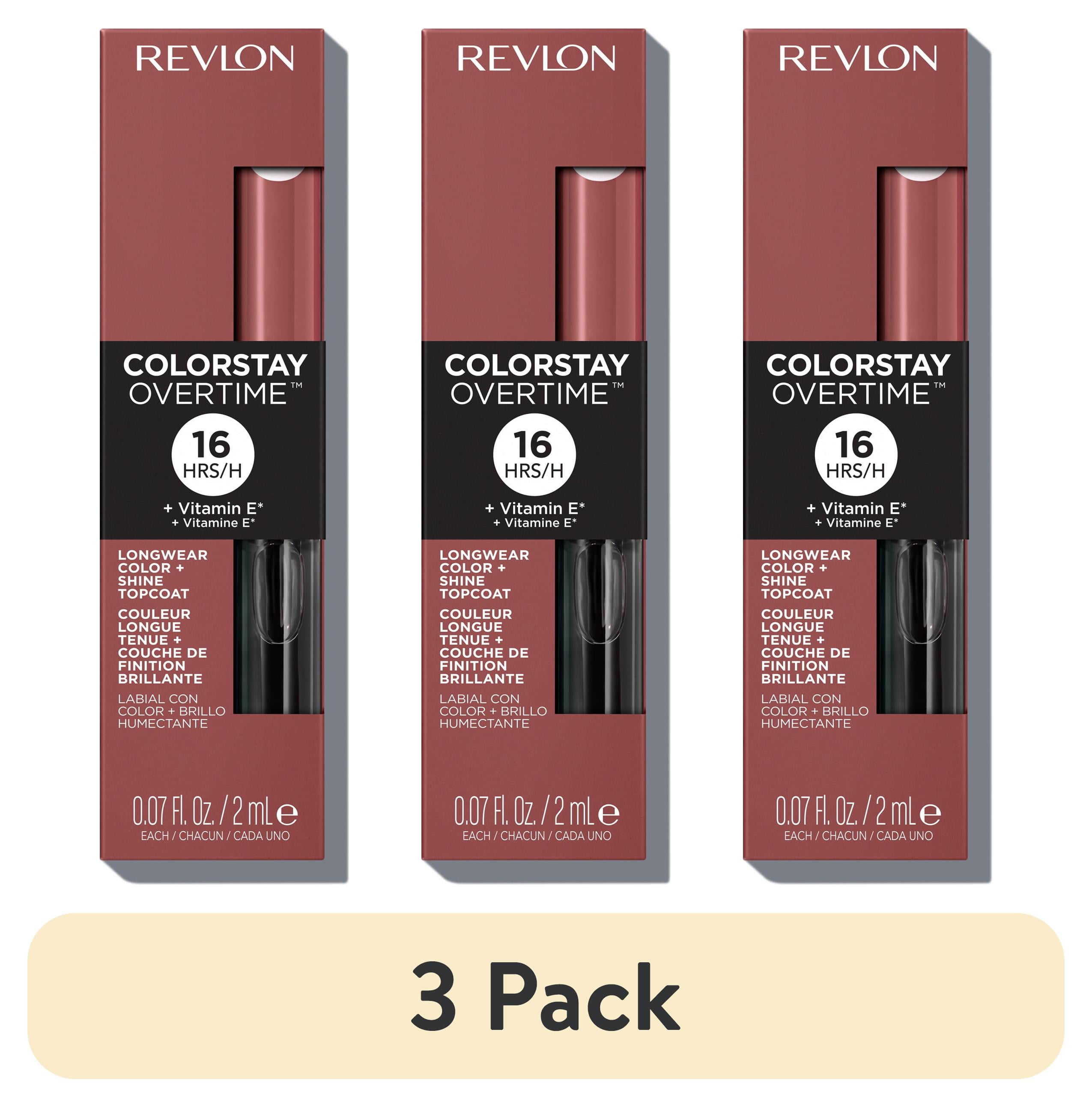 (3 pack) Revlon ColorStay Overtime Longwearing Gloss Lipstick with Vitamin E, 340 Eternally Tan, 0.07 fl oz