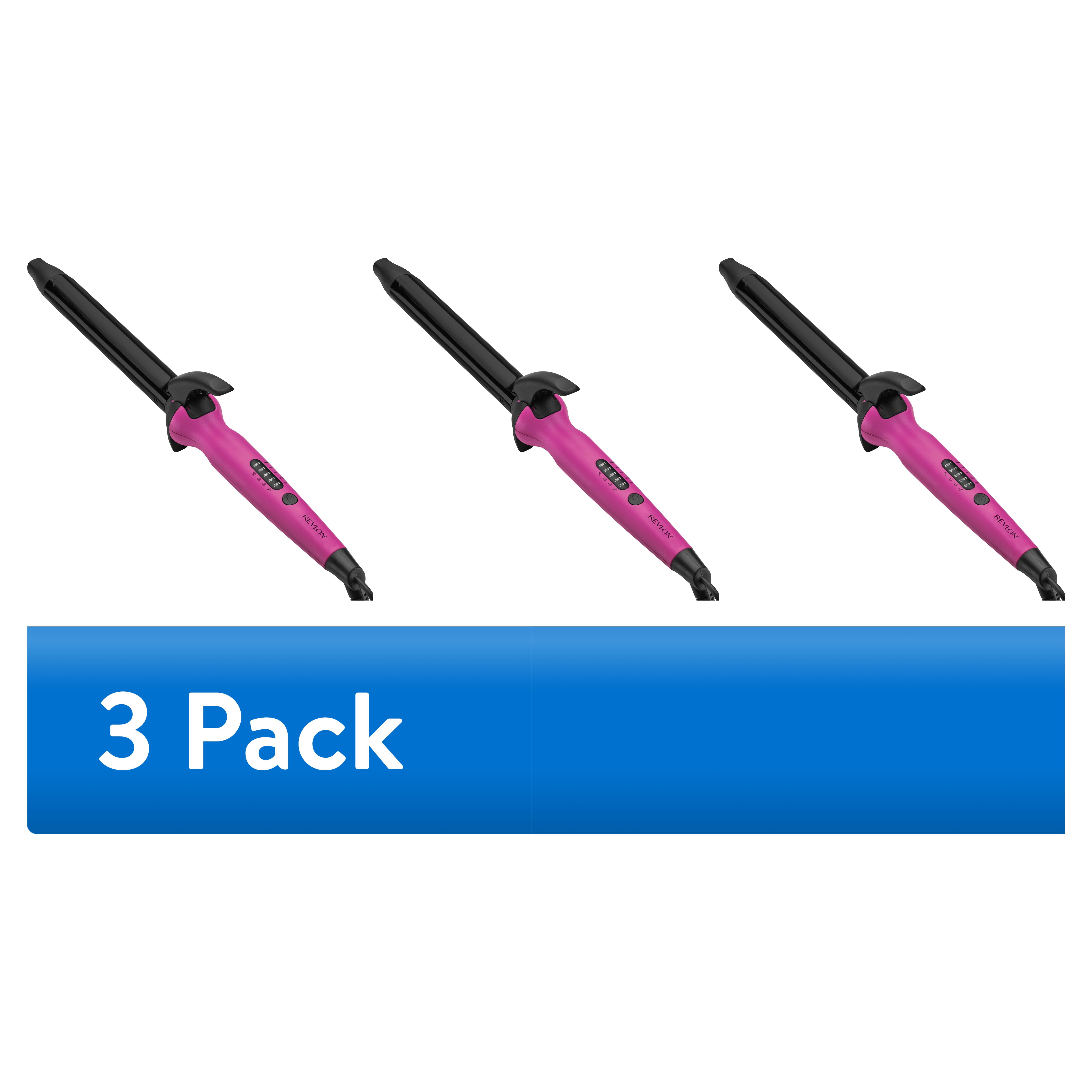 (3 pack) Revlon Easy Heat 1" Precision Curling Iron, Pink