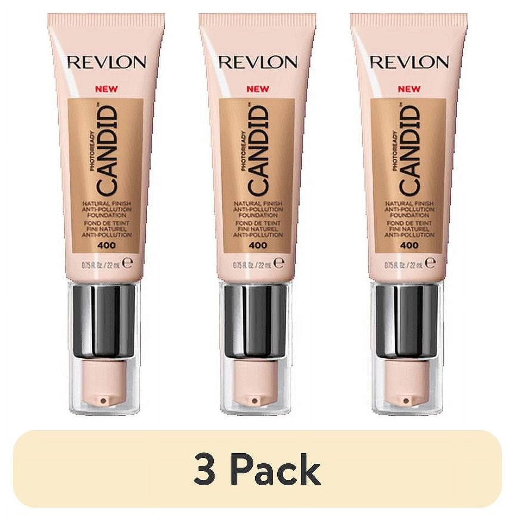 (3 pack) Revlon PhotoReady Candid Natural Finish Anti-Pollution Foundation, 400 Macadamia, 0.75 fl oz.