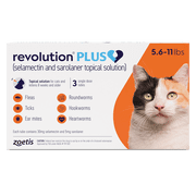 Revolution Plus Topical Solution for Cats 5.6-11 lbs, (Orange Box)