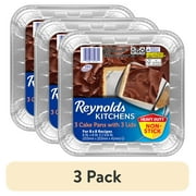 (3 pack) Reynolds Kitchens Aluminum Pans with Lids, Blue, 8x8 Inch, 3 Count