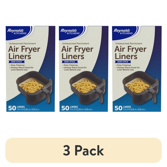 (3 pack) Reynolds Kitchens Parchment Paper Air Fryer Liners, 50 Count