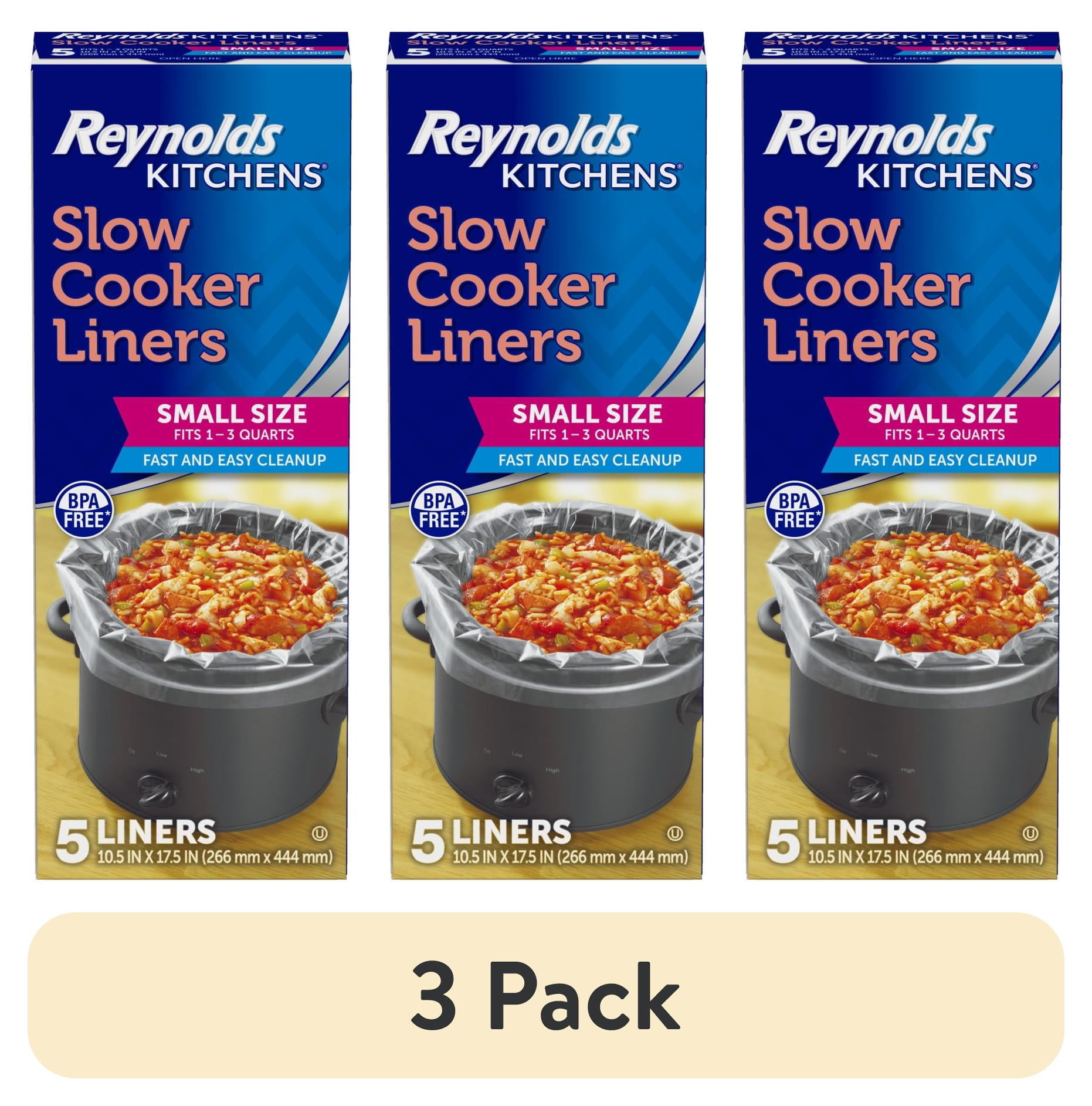 3 pack) Reynolds Kitchens Slow Cooker Liners, Small (1-3 quart), 5