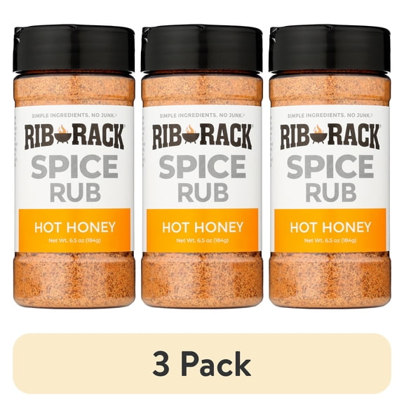 (3 pack) Rib Rack Hot Honey Spice Rub, 6.5 oz.