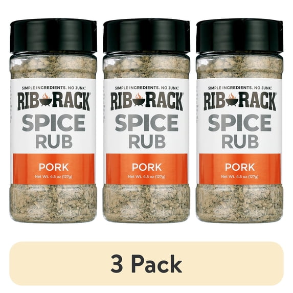 (3 pack) Rib Rack Pork Spice Rub, 4.5 oz.