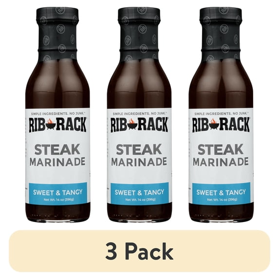 (3 pack) Rib Rack Steak Marinade, 14 oz.