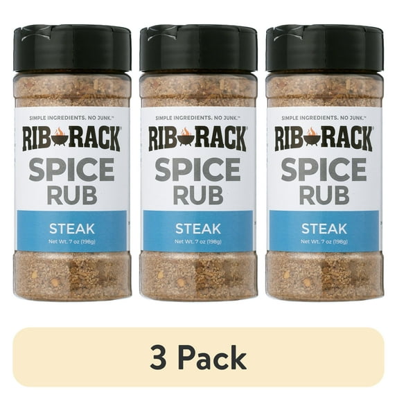 (3 pack) Rib Rack Steak Spice Rub, 7 oz.