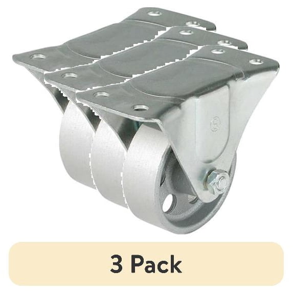 (3 pack) Richelieu Hardware - F24820 - Industrial Sintered Iron Caster - Fixed - Metal Finish
