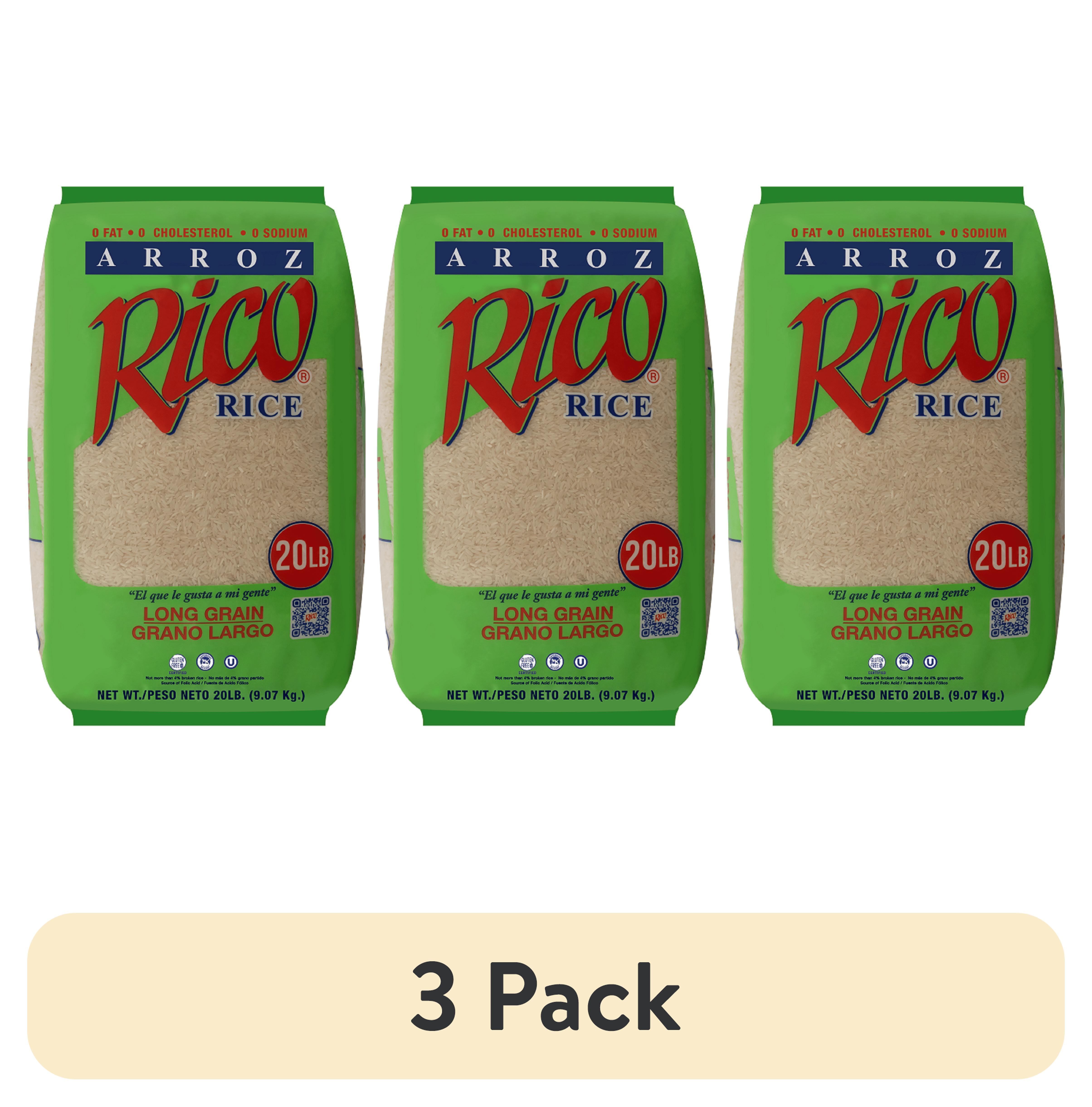 (3 pack) Rico Rice, Long Grain Rice, 20 lbs. Allergens Not Contained ...