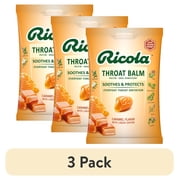 3 pack Ricola Throat Balm Caramel Herbal Throat Drops with Pectin, Value Pack, 34 Count