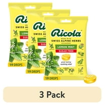 (3 pack) Ricola Sugar Free Lemon Mint Throat Drops for Everyday Soothing Sore Throat Care, 19 Count