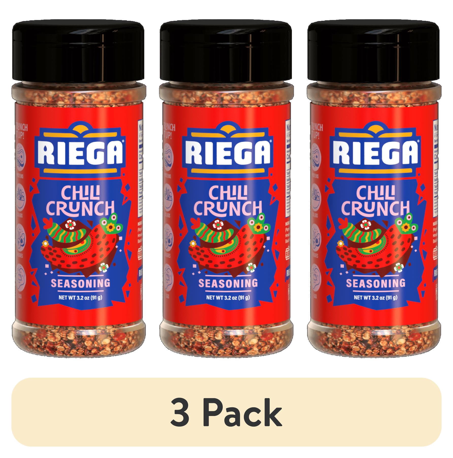 (3 pack) Riega Chili Crunch Seasoning Aleppo & Arbol Chili, 3.2 oz Shaker