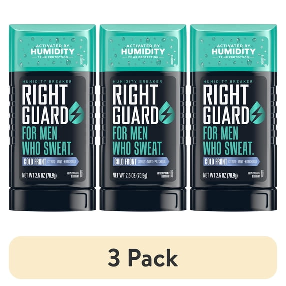 (3 pack) Right Guard Humidity Breaker Solid Antiperspirant & Deodorant for Men, Cold Front, 2.5 oz.
